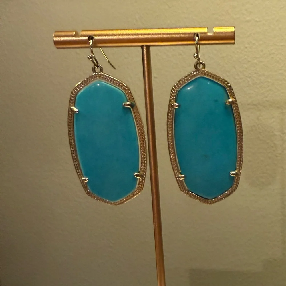 Kendra Scott Danielle Turquoise/14K Gold Plated Drop Earrings